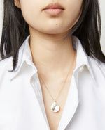 Load image into Gallery viewer, Leap of Faith Pendant Necklace in Pearl/Diamond/Tzavorite
