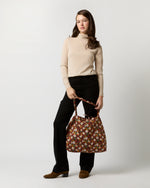 Load image into Gallery viewer, Reusable Tote Bag in Chestnut Multi Nysa Liberty Fabric
