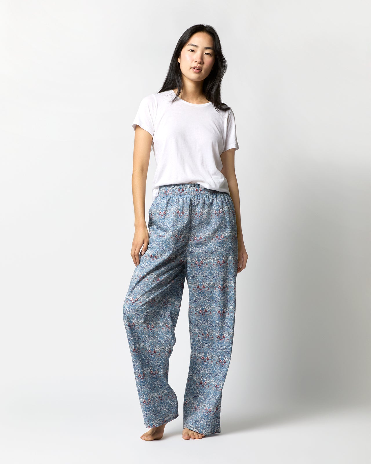 Pajama Pant in Blue Multi Strawberry Thief Liberty Fabric