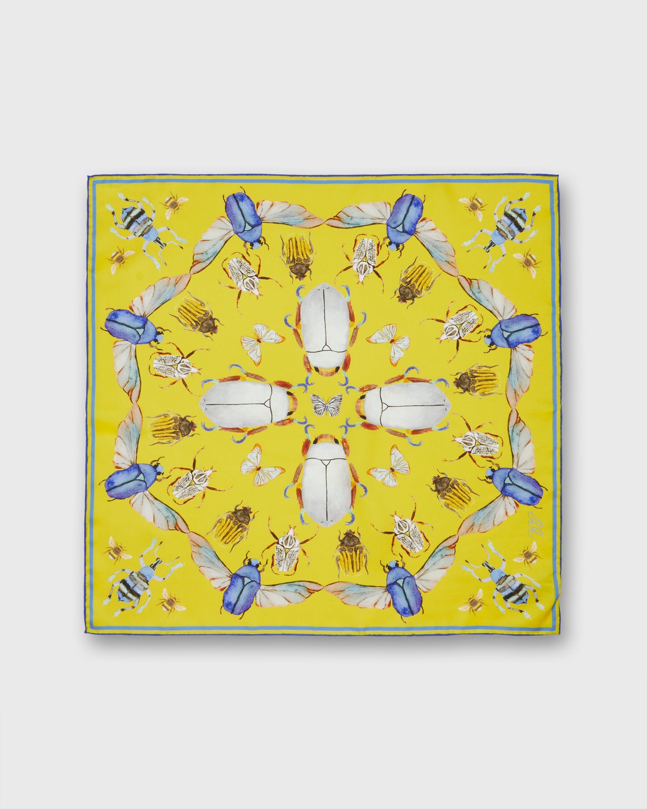 Bugs Square Scarf in Meyer Lemon Yellow