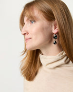 Load image into Gallery viewer, Stacked Stone Earrings in Black Agate
