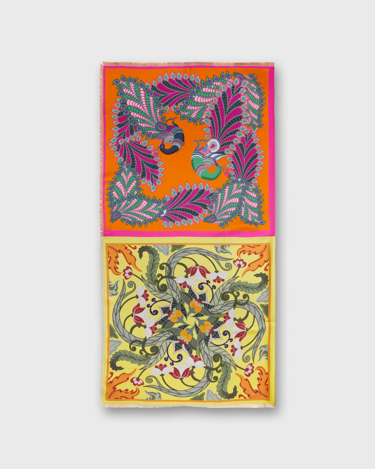 Reversible Four Square Scarf in Multi Print