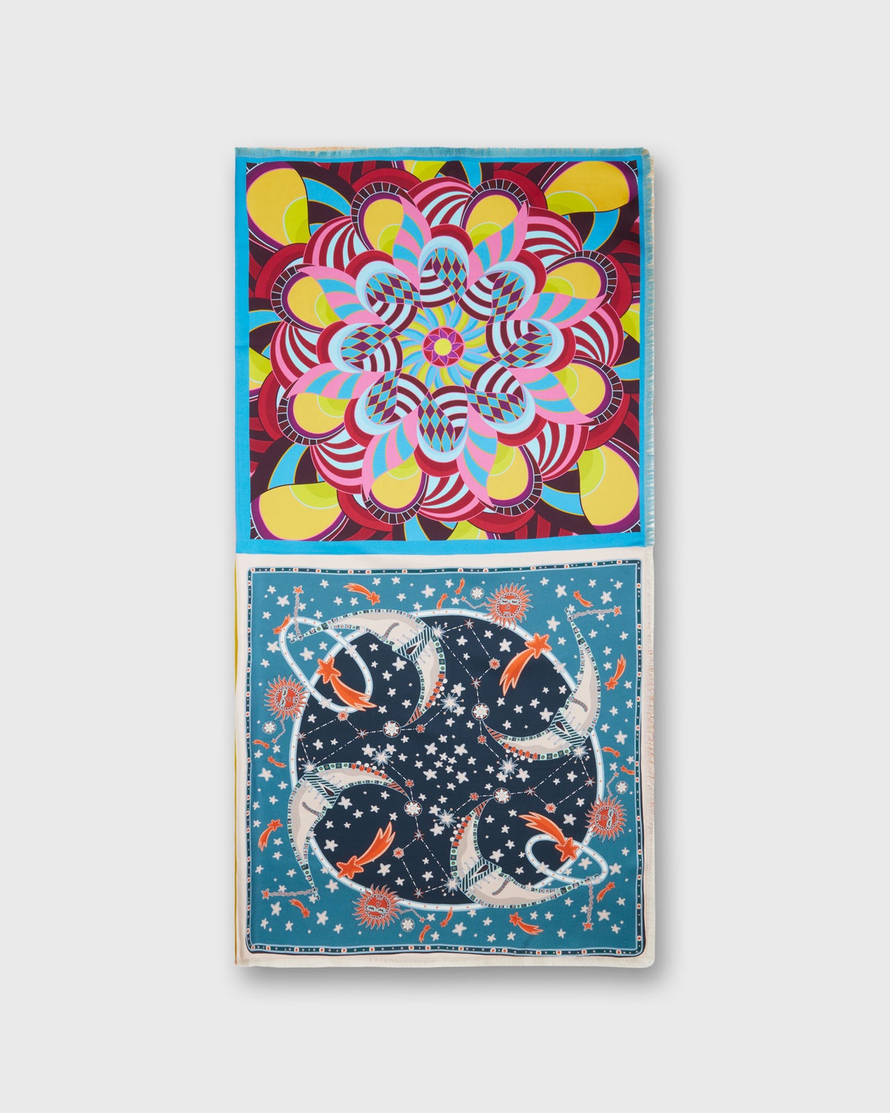 Reversible Four Square Scarf in Multi Print