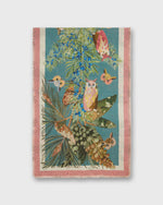 Load image into Gallery viewer, Reversible Rectangle Scarf in Lovat/Pink Owl
