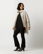 Load image into Gallery viewer, Mixed Media Cocoon Coat in Champagne
