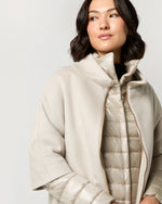 Load image into Gallery viewer, Mixed Media Cocoon Coat in Champagne
