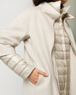 Load image into Gallery viewer, Mixed Media Cocoon Coat in Champagne
