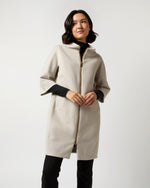Load image into Gallery viewer, Mixed Media Cocoon Coat in Champagne
