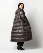 Load image into Gallery viewer, Shiny Nylon Long Coat in Charcoal
