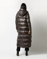 Load image into Gallery viewer, Shiny Nylon Long Coat in Charcoal

