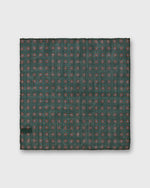 Load image into Gallery viewer, Hand-Rolled Wool/Silk Pocket Square in Green/Orange/Sky Foulard
