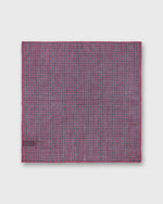 Load image into Gallery viewer, Hand-Rolled Wool/Silk Pocket Square in Raspberry/Blue/Gold Foulard
