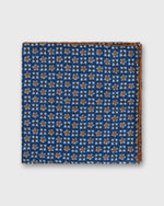Load image into Gallery viewer, Wool/Silk Pocket Square in Marine/Sky/Umber Mosaic
