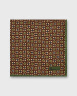 Load image into Gallery viewer, Wool/Silk Pocket Square in Brown/Straw/Olive Mosaic
