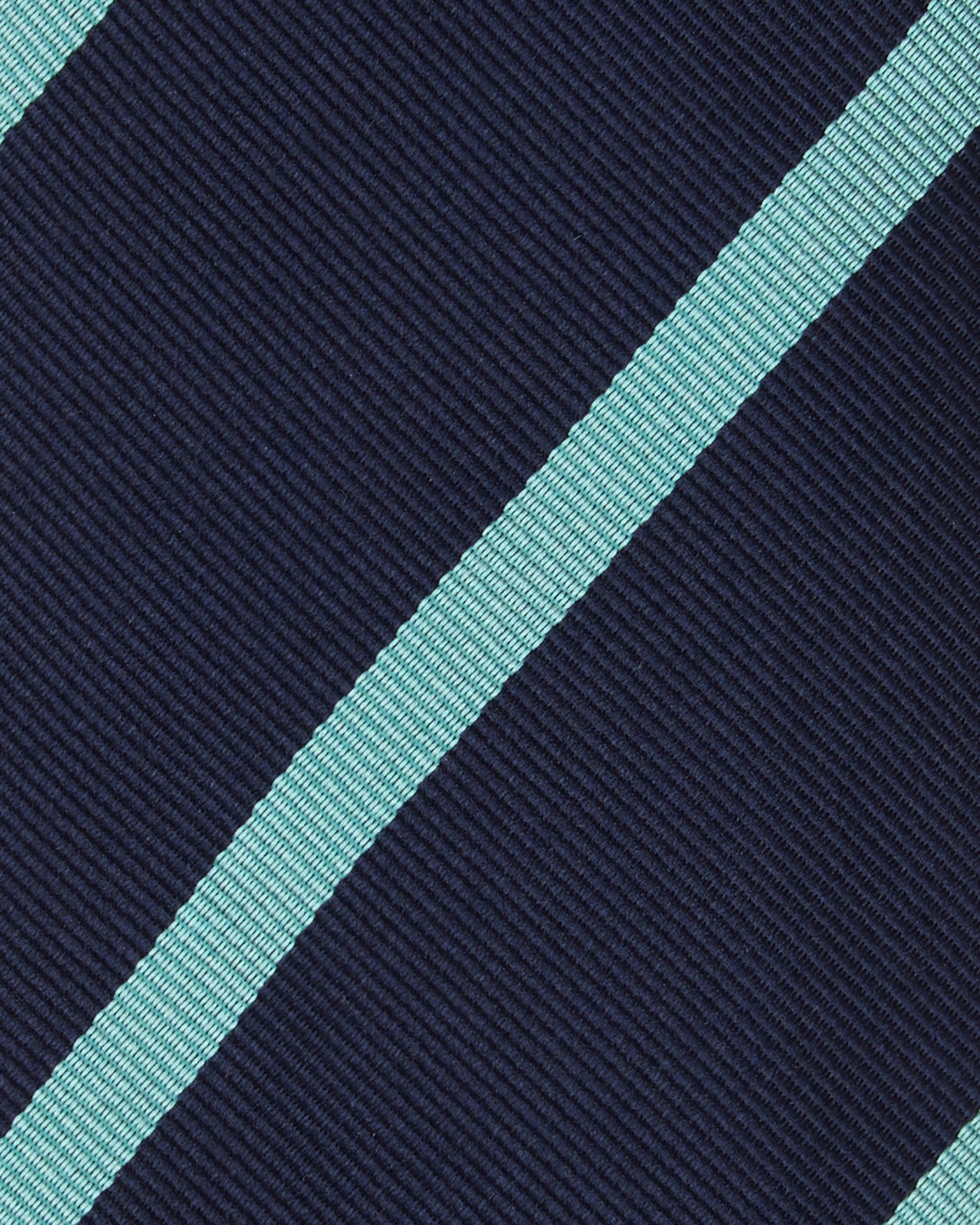 Silk Woven Tie in Navy/Mint Stripe