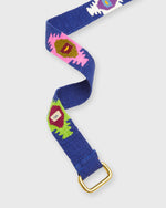 Load image into Gallery viewer, Hand-Loomed D-Ring Belt in Navy/Orange Tribal
