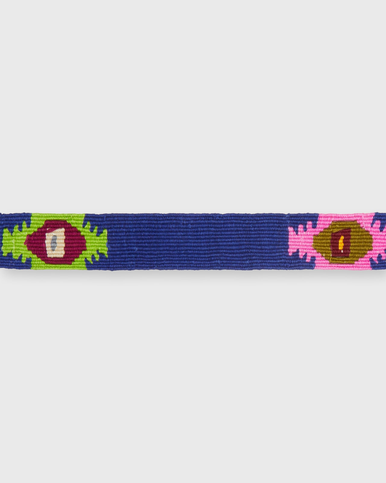 Hand-Loomed D-Ring Belt in Navy/Orange Tribal