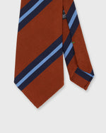 Load image into Gallery viewer, Silk/Cotton Woven Tie in Rust/Navy/Sky Stripe

