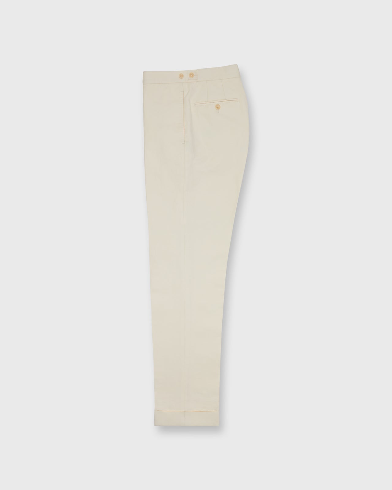 Side-Tab Dress Trouser in Ivory Cotolino Canvas