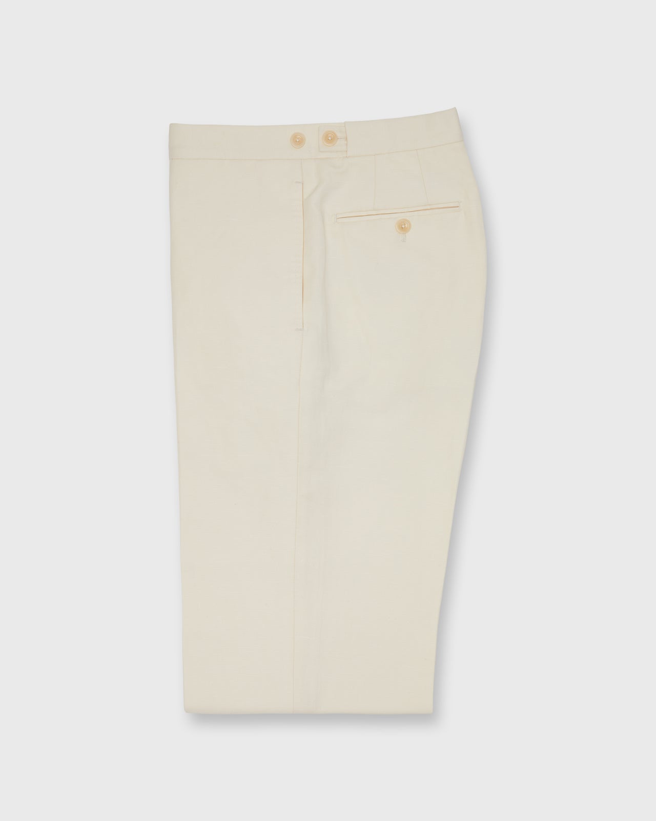Side-Tab Dress Trouser in Ivory Cotolino Canvas