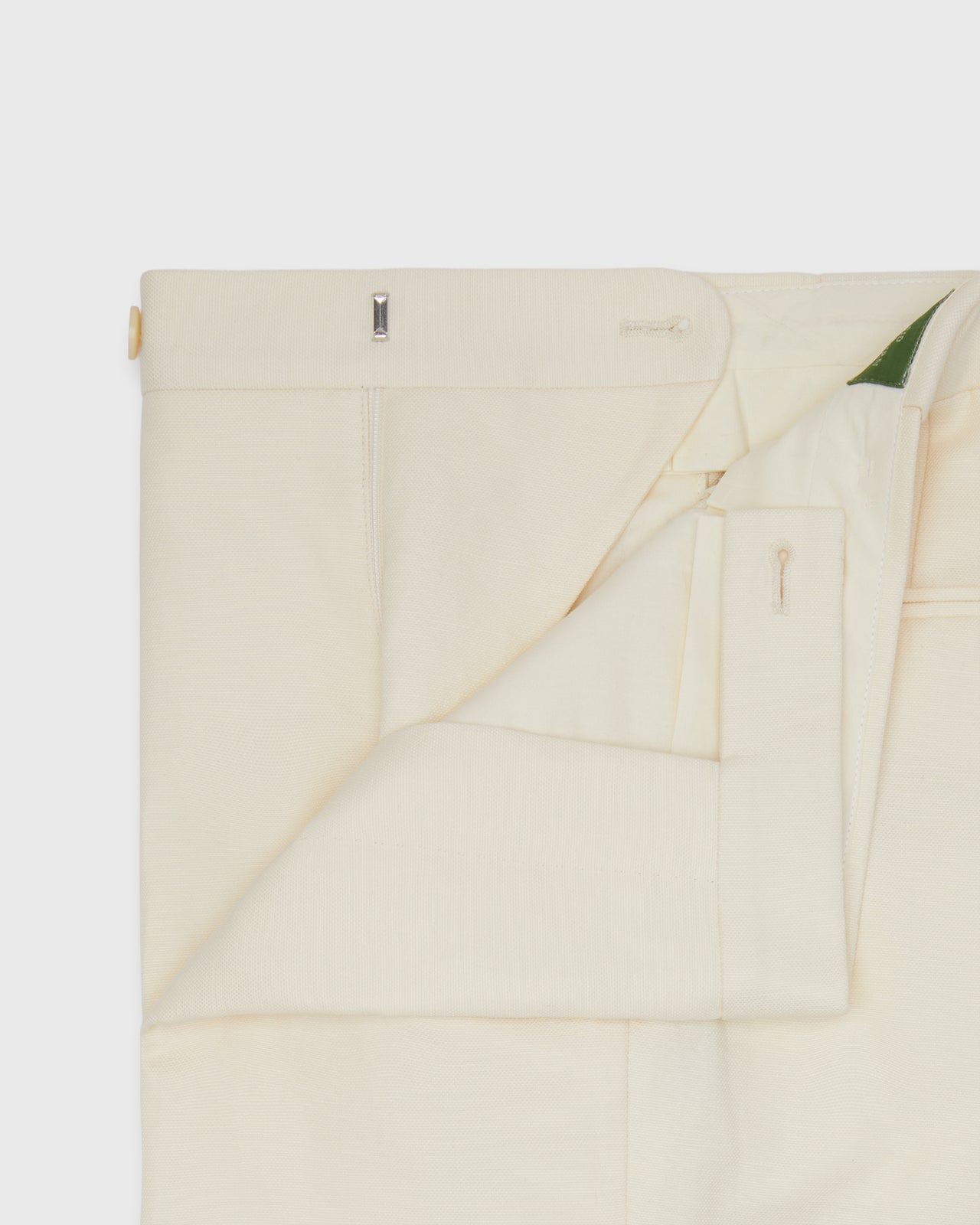 Side-Tab Dress Trouser in Ivory Cotolino Canvas