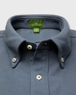 Load image into Gallery viewer, Knit Button-Down Popover Shirt in Steel Blue Pima Pique
