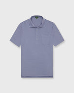 Load image into Gallery viewer, Short-Sleeved Polo in Ink/White Stripe Jersey
