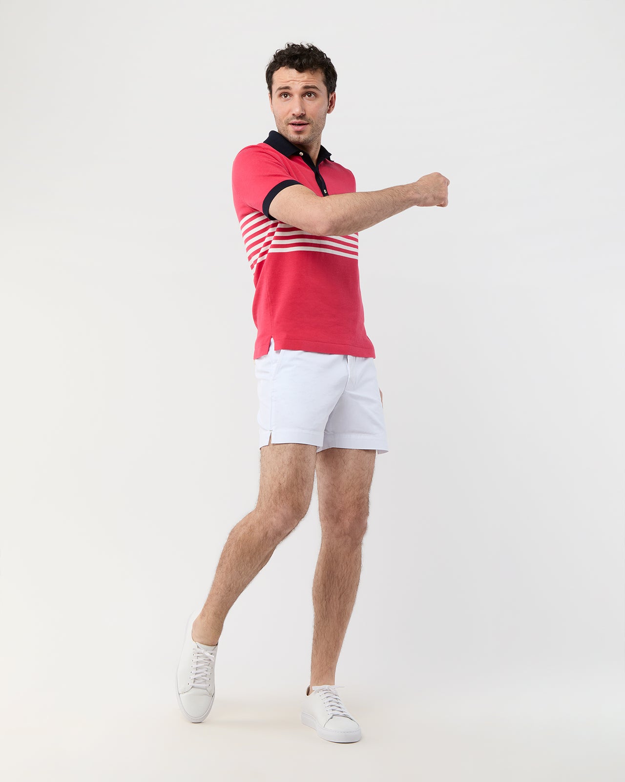 Tennis Short in White/White AP Twill