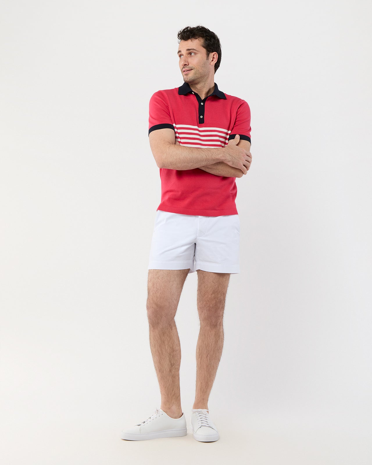 Tennis Short in White/White AP Twill
