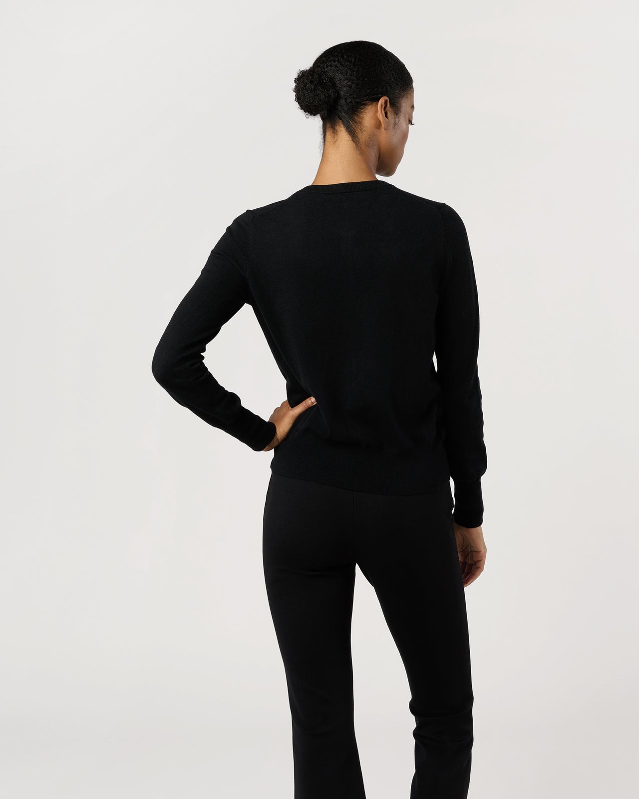 Rosie Cardigan in Black Cotton/Silk