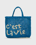 Load image into Gallery viewer, Small C'est La Vie Tote in Cobalt
