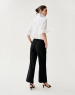 Load image into Gallery viewer, Frankie Cropped Pant in Black Bi-Stretch Tropical Wool
