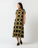Load image into Gallery viewer, Sporty Swing Dress in Black Tackle Summer Poplin
