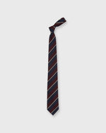 Load image into Gallery viewer, Silk/Cotton Mogador Tie in Burgundy/Navy/Bone Stripe
