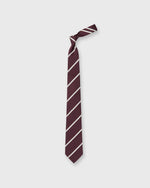 Load image into Gallery viewer, Silk Woven Tie in Burgundy/Bone Bar Stripe
