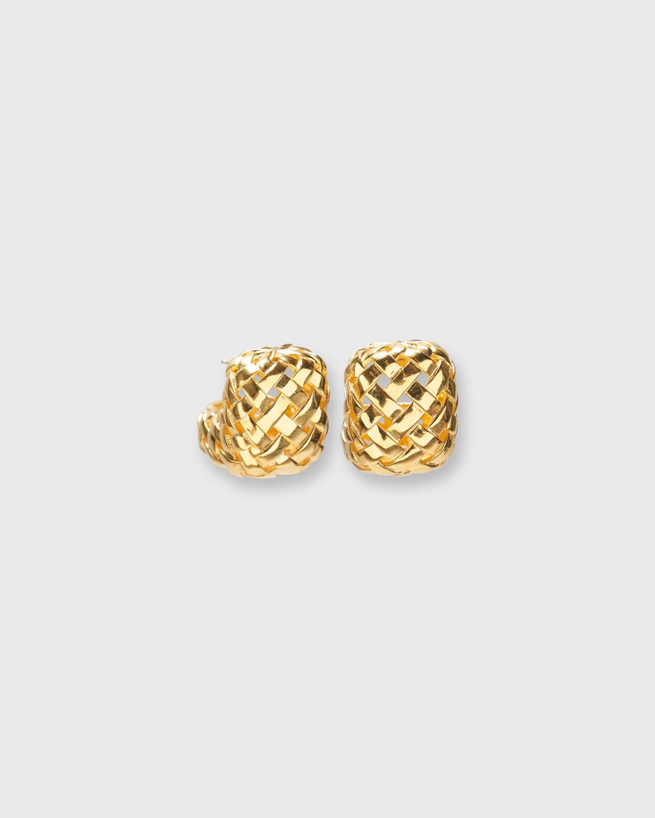 Woven Hoop Earrings in Gold