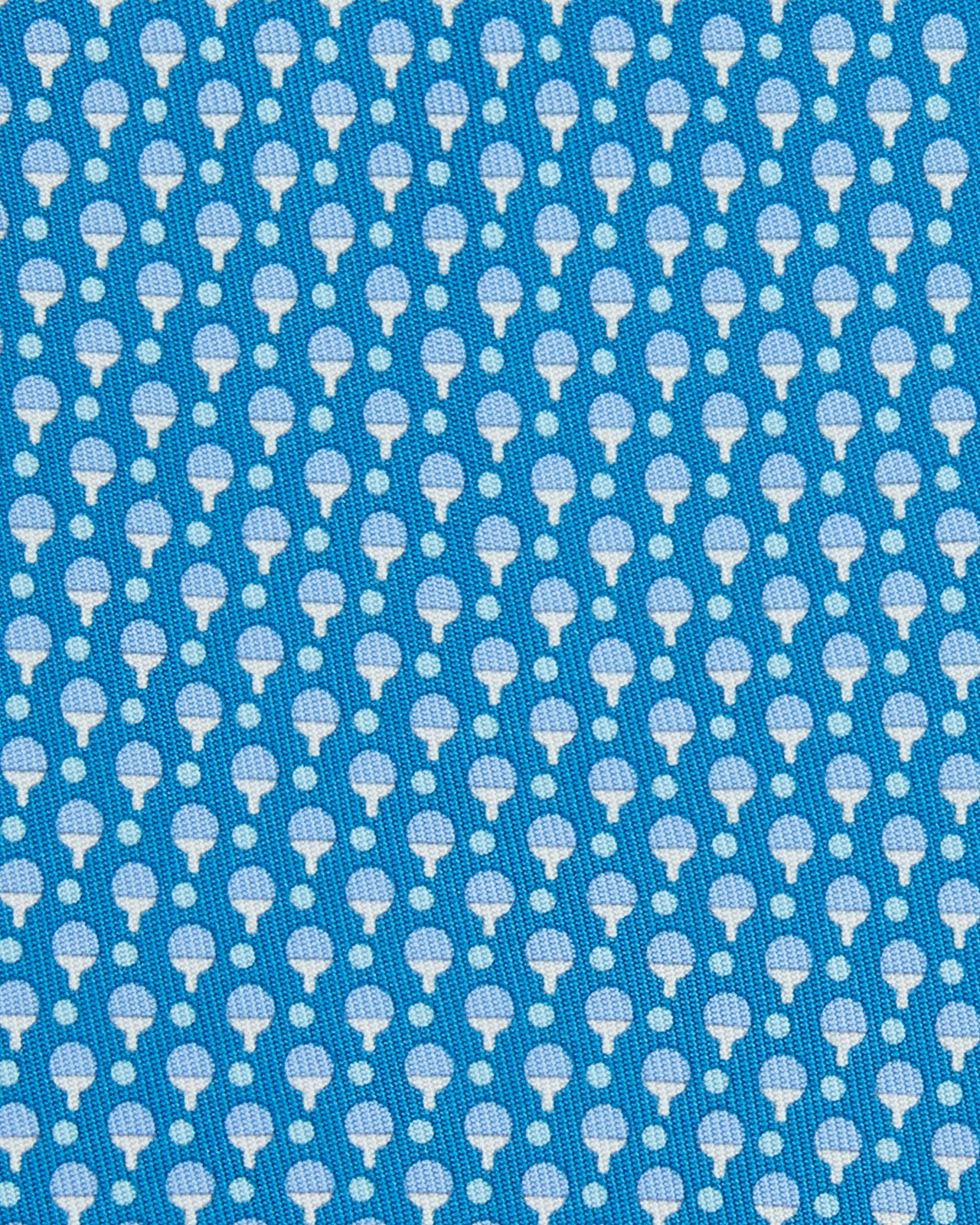 Silk Print Tie in Blue/Sky Ping Pong