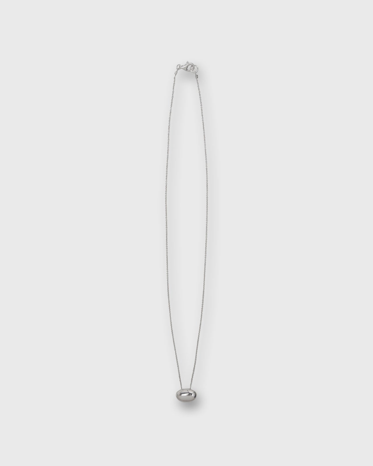 Small Oval East-West Pendant Necklace in Silver