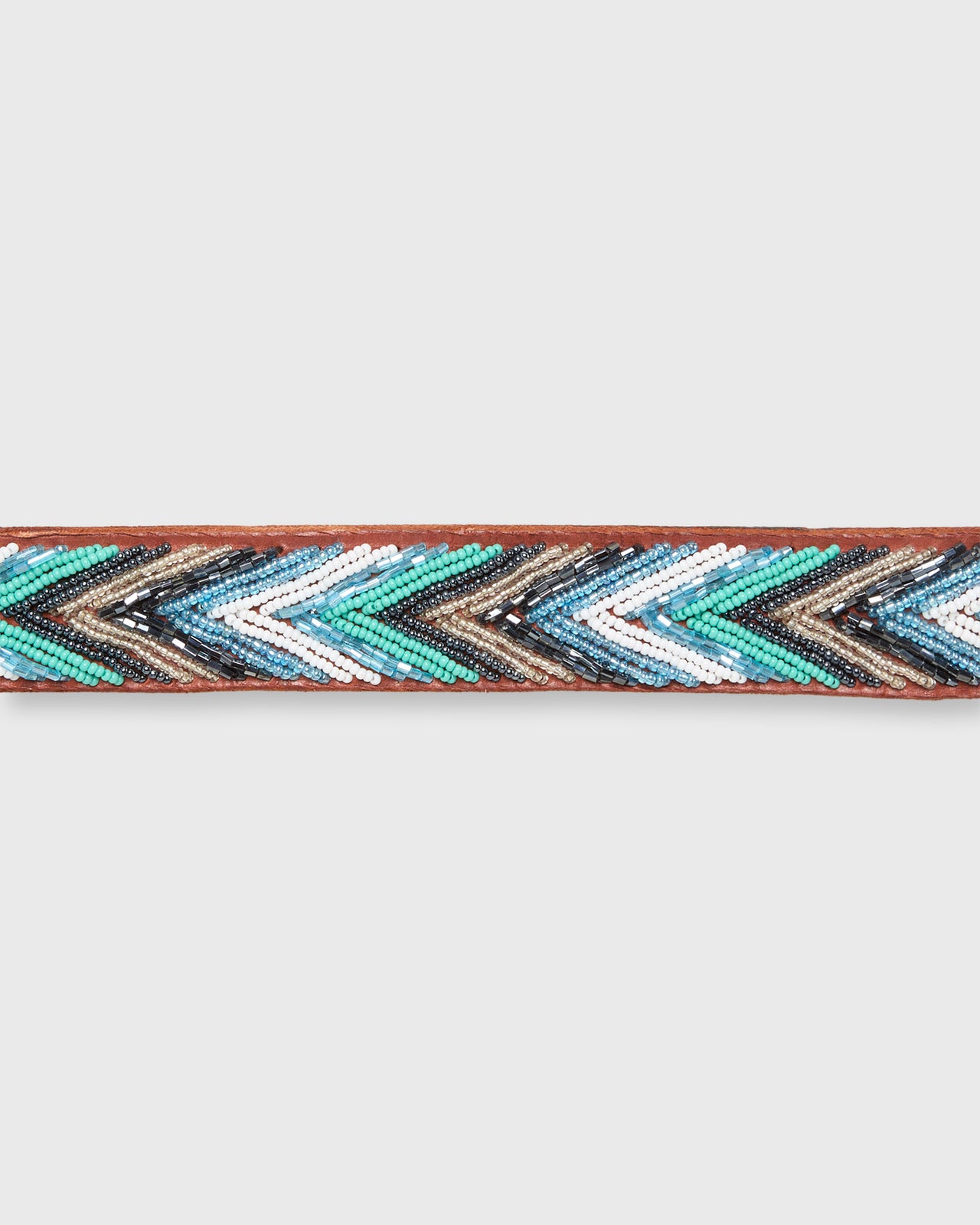 1.25" African Beaded Belt in Turquoise Bullet Arrow