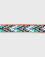 Load image into Gallery viewer, 1.25" African Beaded Belt in Turquoise Bullet Arrow

