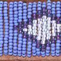 1.25" African Beaded Belt in Blue Belmasi