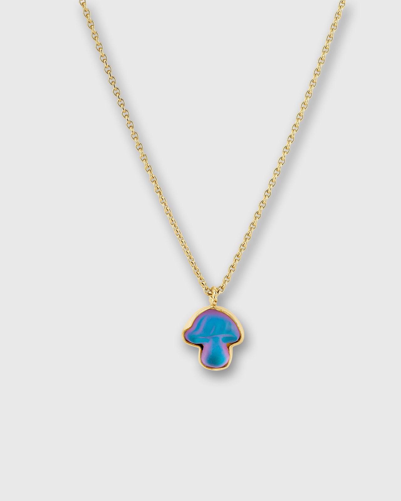 Mushroom Charm Necklace in Blue Multi
