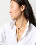 Load image into Gallery viewer, Limoncello Cascade Necklace in Lapis/Turquoise
