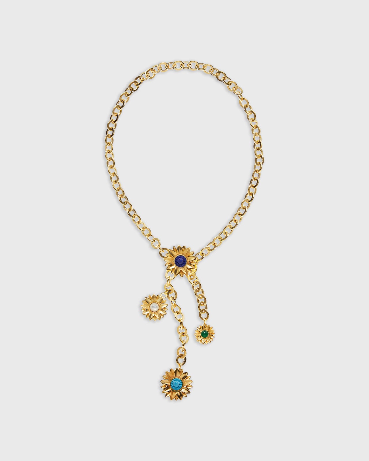 Limoncello Cascade Necklace in Lapis/Turquoise