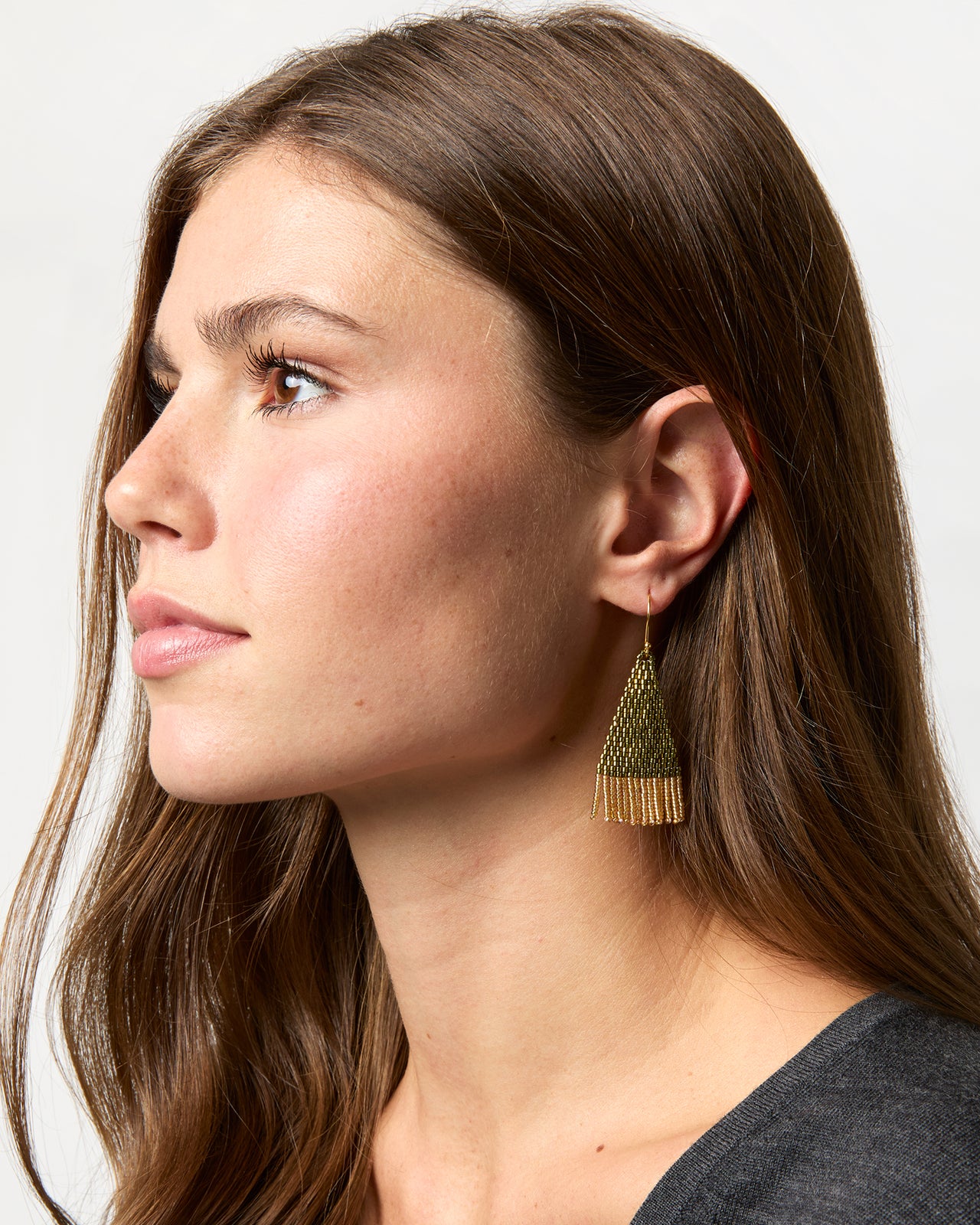 Sunset Earrings in Golden Olive