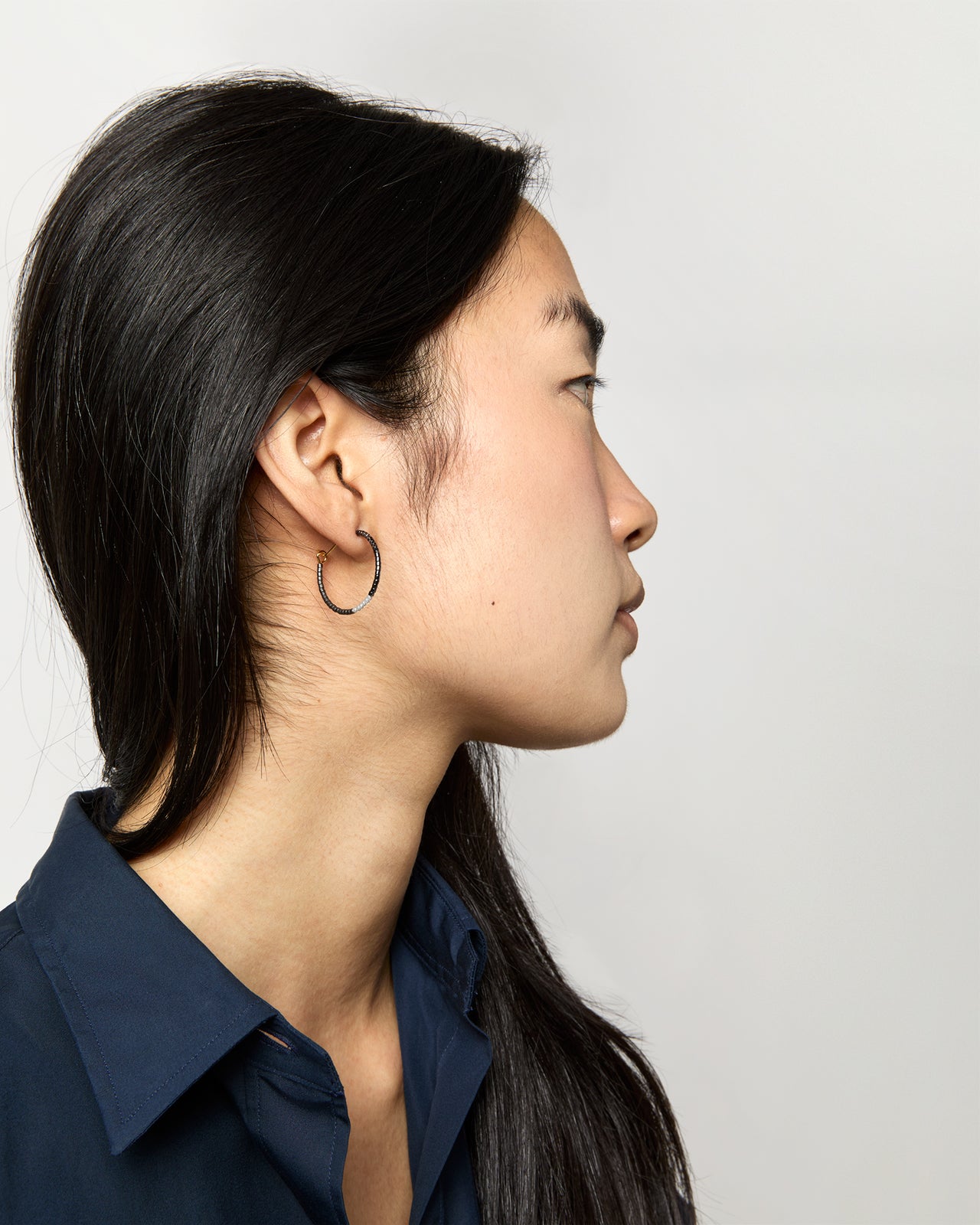 Color Field Hoop Earrings in Gunmetal