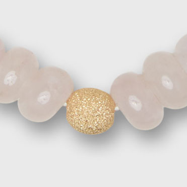Semi Precious Beaded Bracelet in Pink Quartz Monochrome