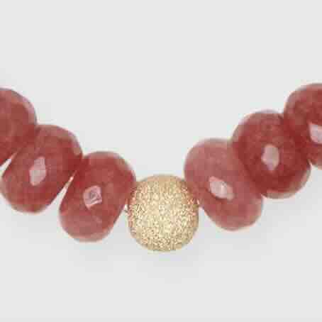 Semi Precious Beaded Bracelet in Raspberry Monochrome