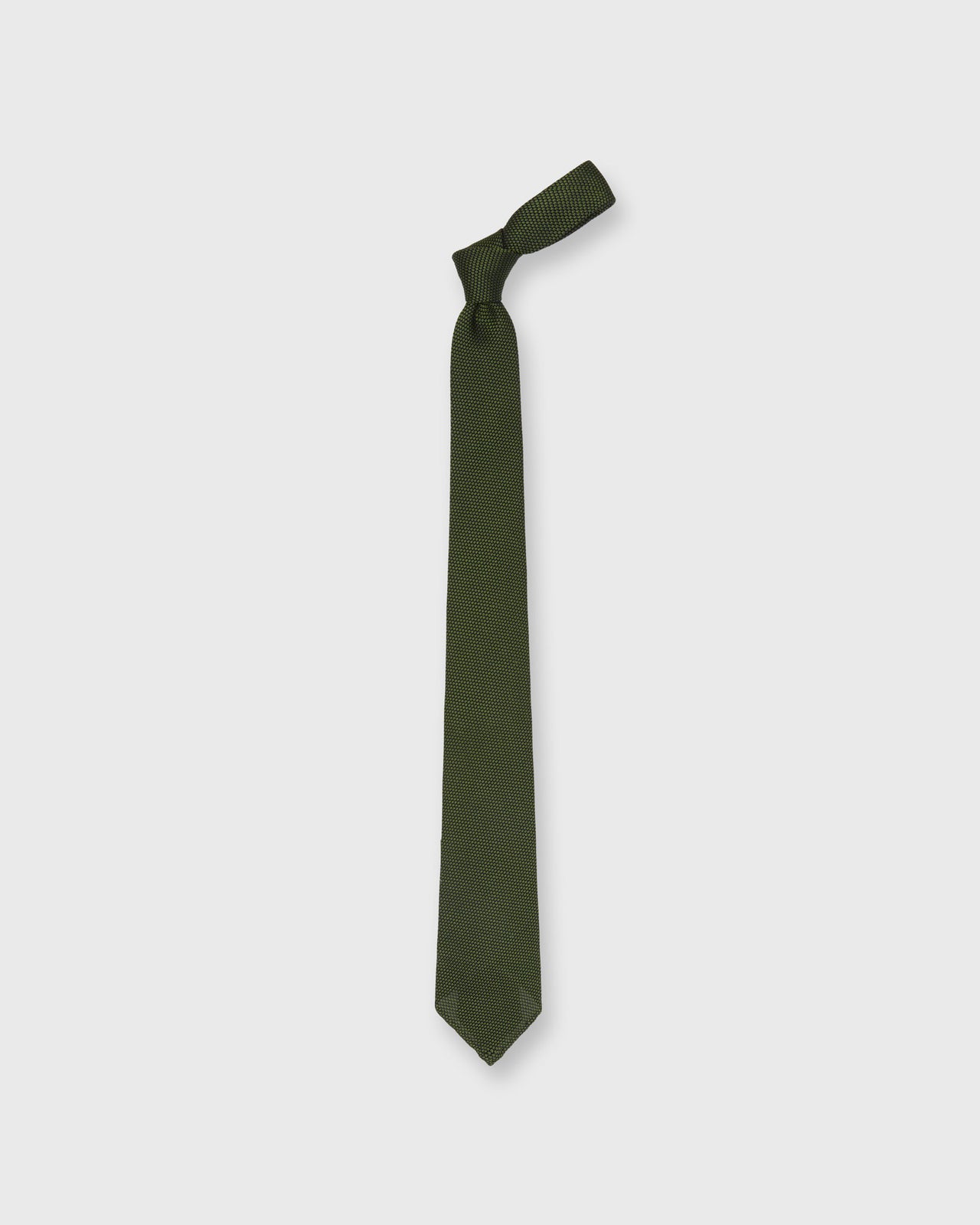 Hand-Rolled Silk Fino Grenadine Tie in Green/Navy