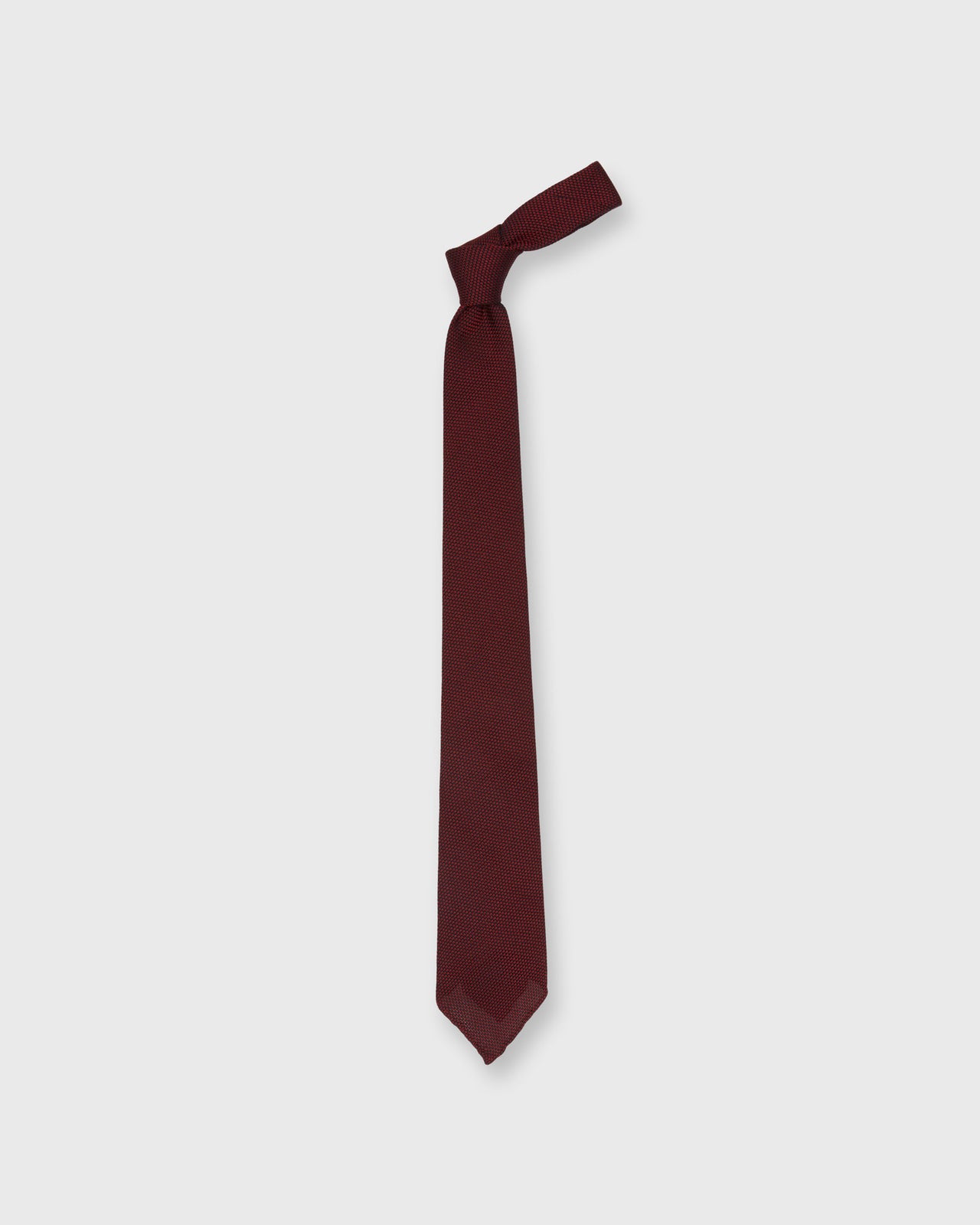 Hand-Rolled Silk Fino Grenadine Tie in Red/Navy